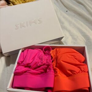 Skims Fits Everybody Lace Triangle Bralette 2-pack